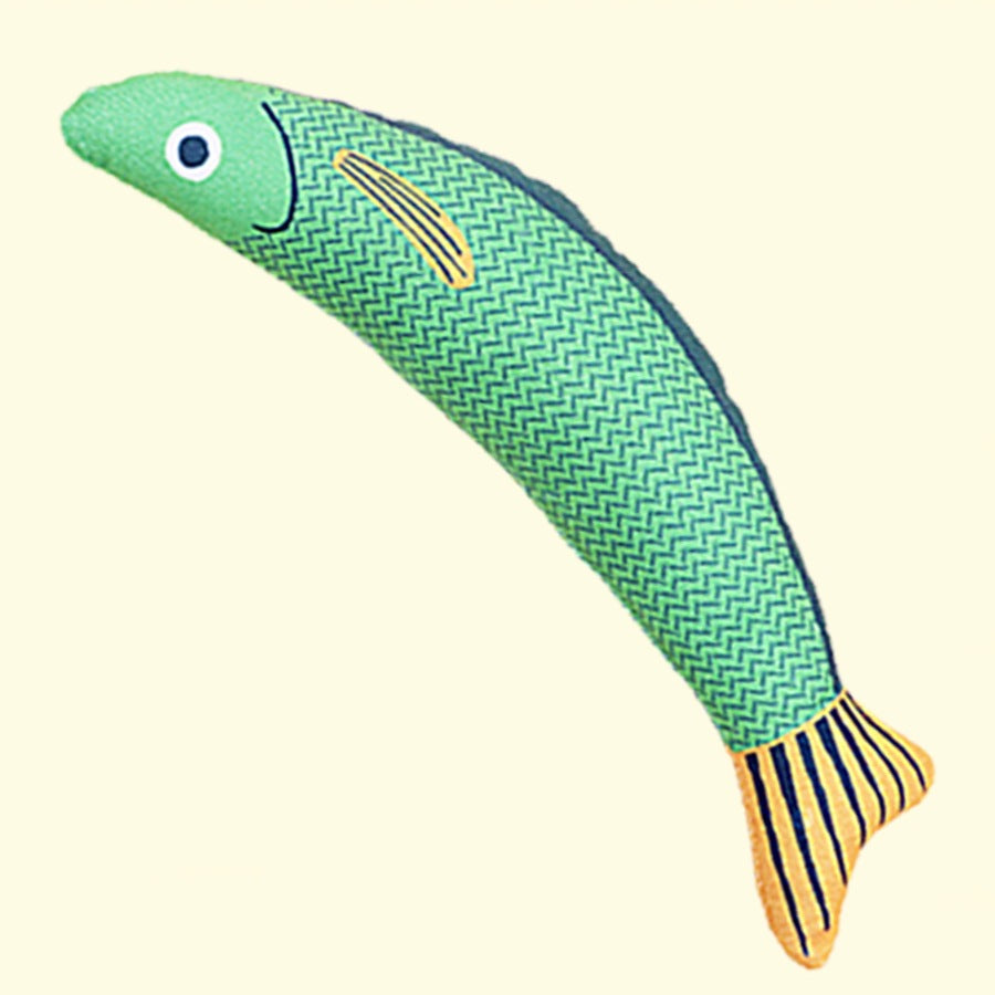 Simulated mint fish cat toy, self fun, scratch resistant, bite resistant, linen fish 334