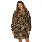 Warm winter TV blanket, lazy blanket, casual black and white cow leopard print hoodie, pajamas 200