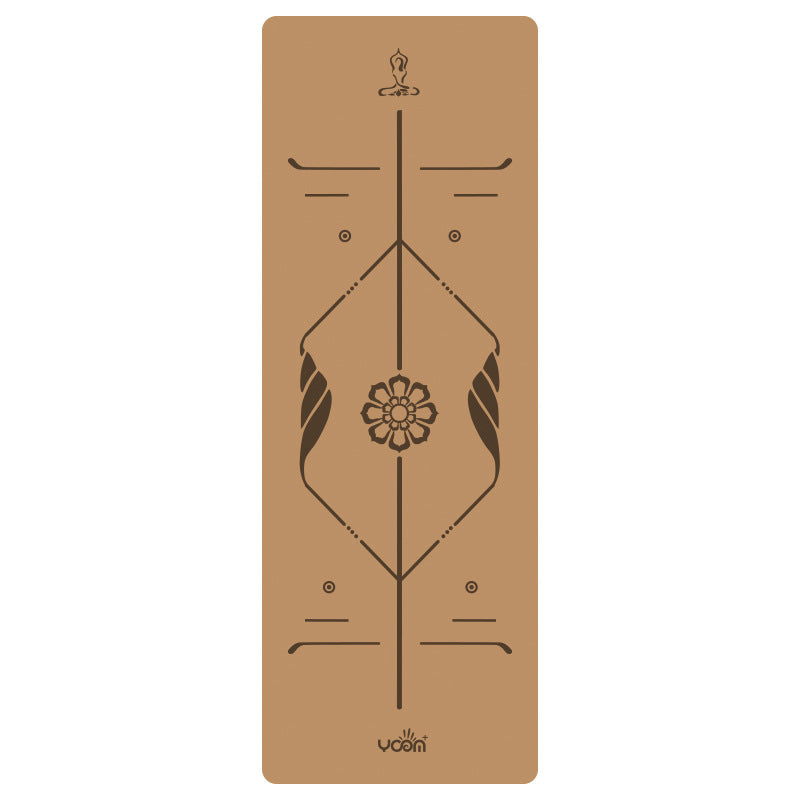 Widened and thickened natural rubber gymnastics mat with printed body position lines 016