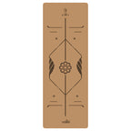 Widened and thickened natural rubber gymnastics mat with printed body position lines 016