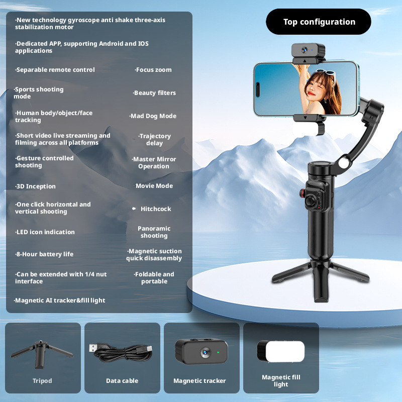 M02 Cross-Border Phone Gimbal with Orthogonal Three-Axis Stabilization and Smart Face Tracking 187