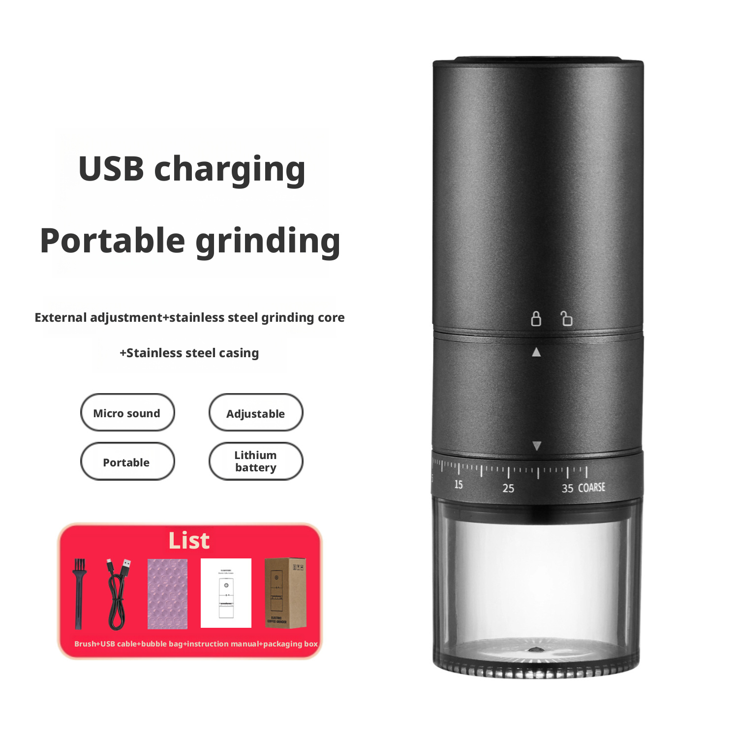 Coffee bean grinder, electric grinder, grinding machine 164