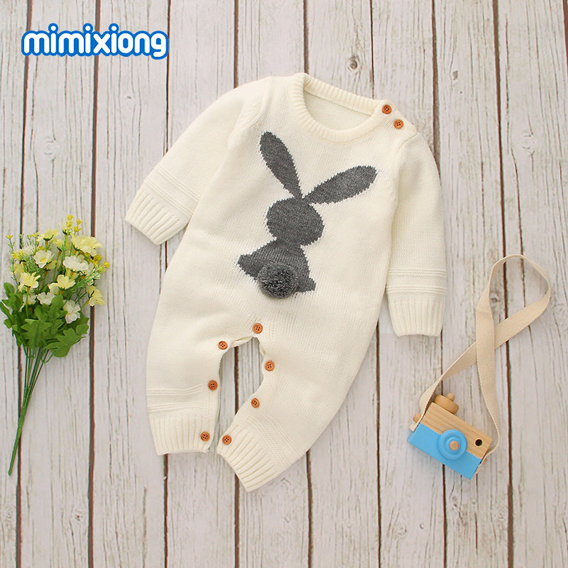 Knitted bunny rompers for boys and girls 072