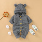 Autumn children's three-dimensional woolen ball hooded knitted jacket 078