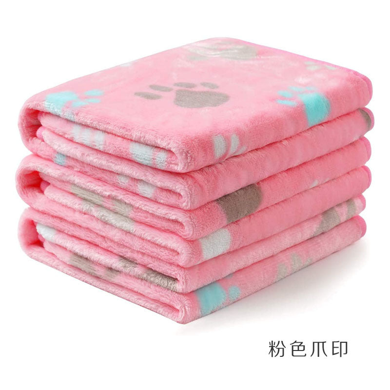 Pet blanket flannel coral fleece dog cat paw pad 308