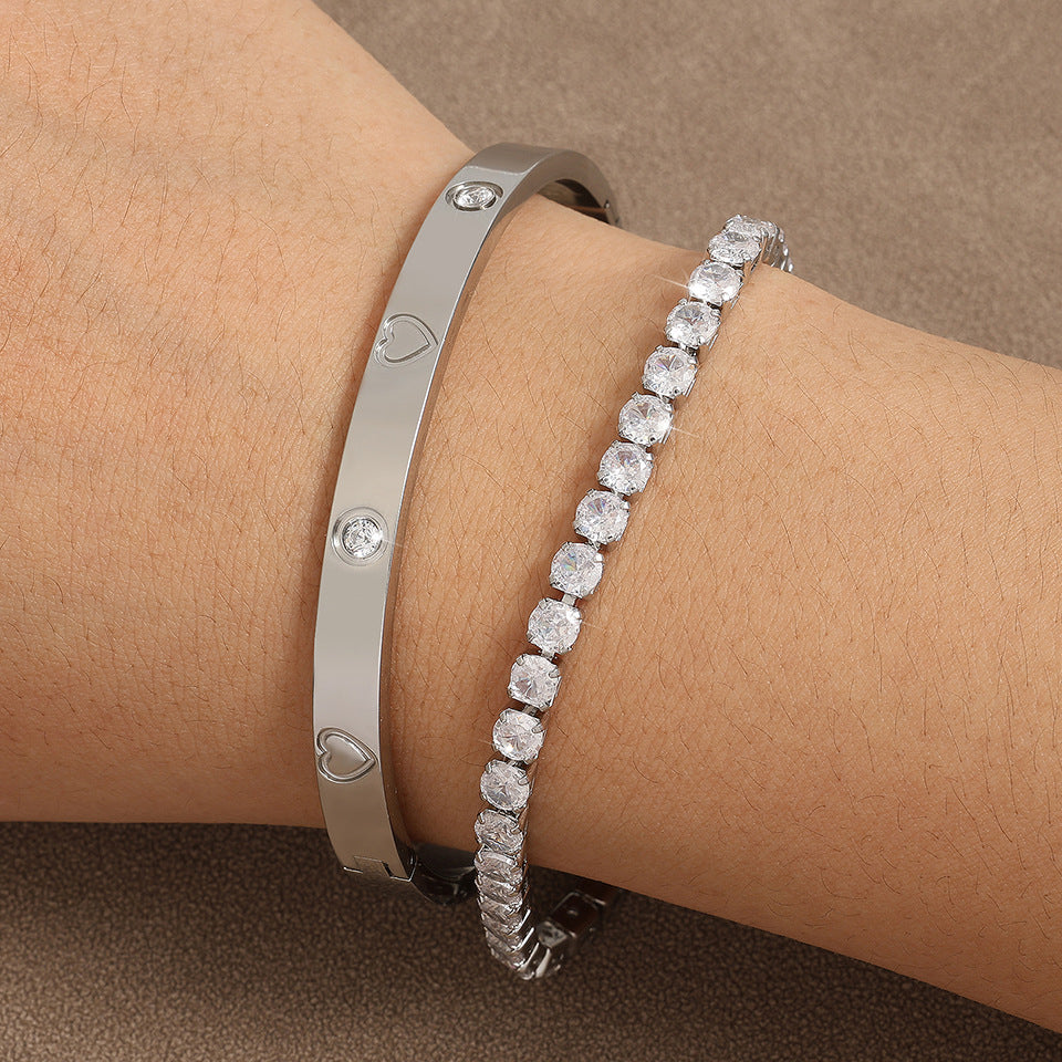 Fashionable zircon inlaid diamond bracelet set 287