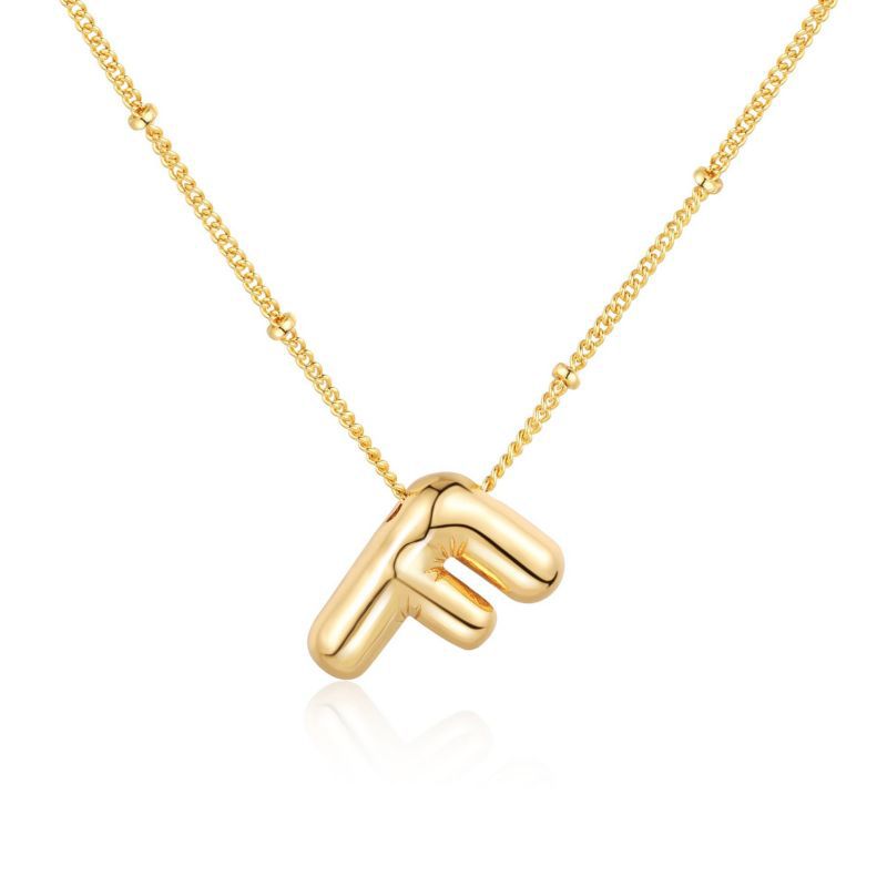 26 letter necklace stainless steel chubby bubble letter English necklace 263