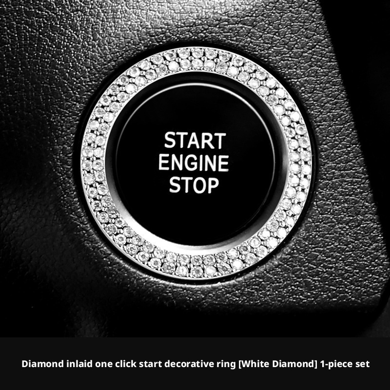 One key start decoration sticker for cars, protective cover modification, ignition switch button sticker 389