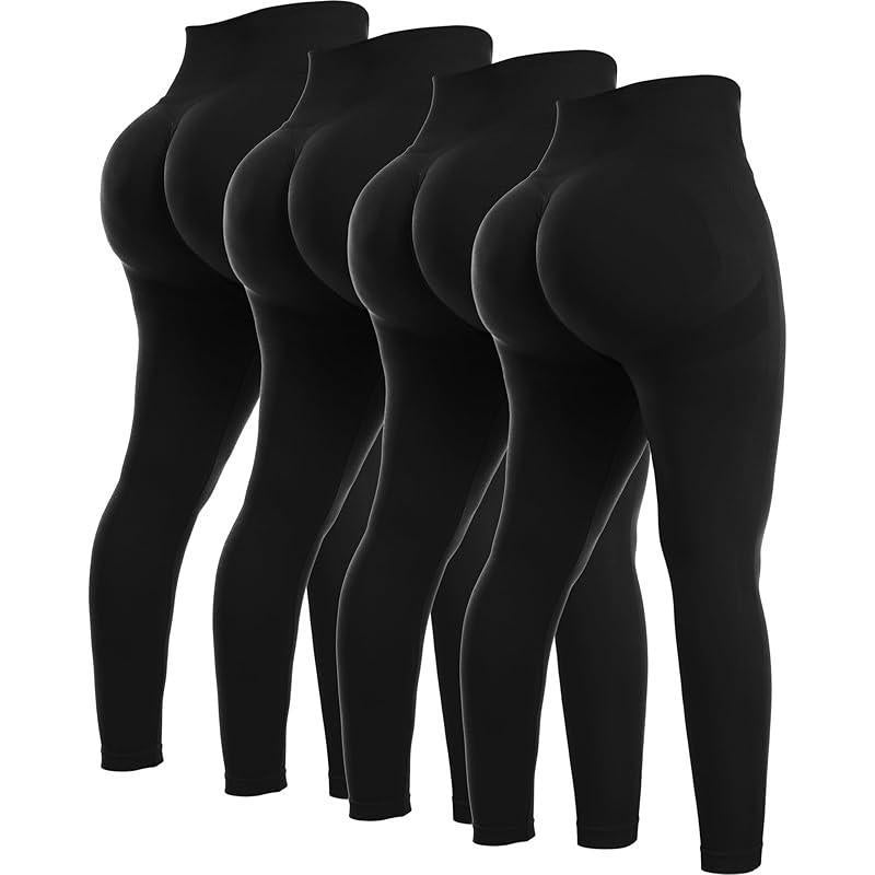 4 Piece Butt Lifting Workout Leggings for Women Seams Gym 430
