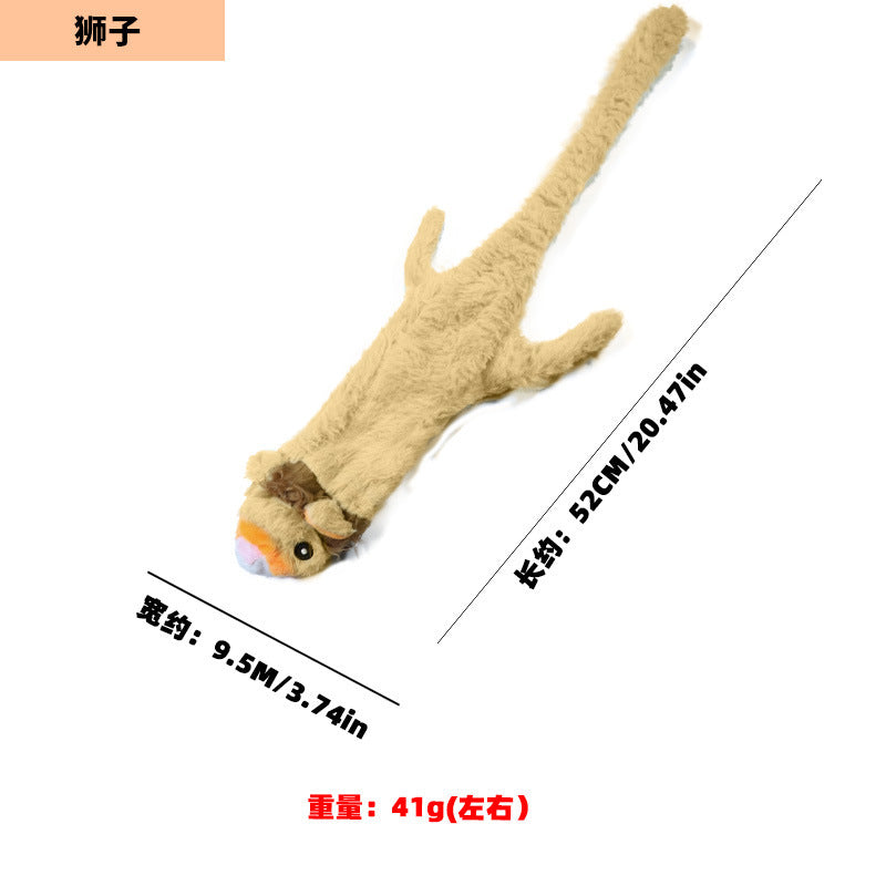 Leather shell animal plush toy interactive chew resistant dog toy 319