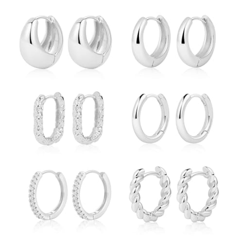 Coarse opening C earrings 14K gold-plated copper cartilage earrings 292