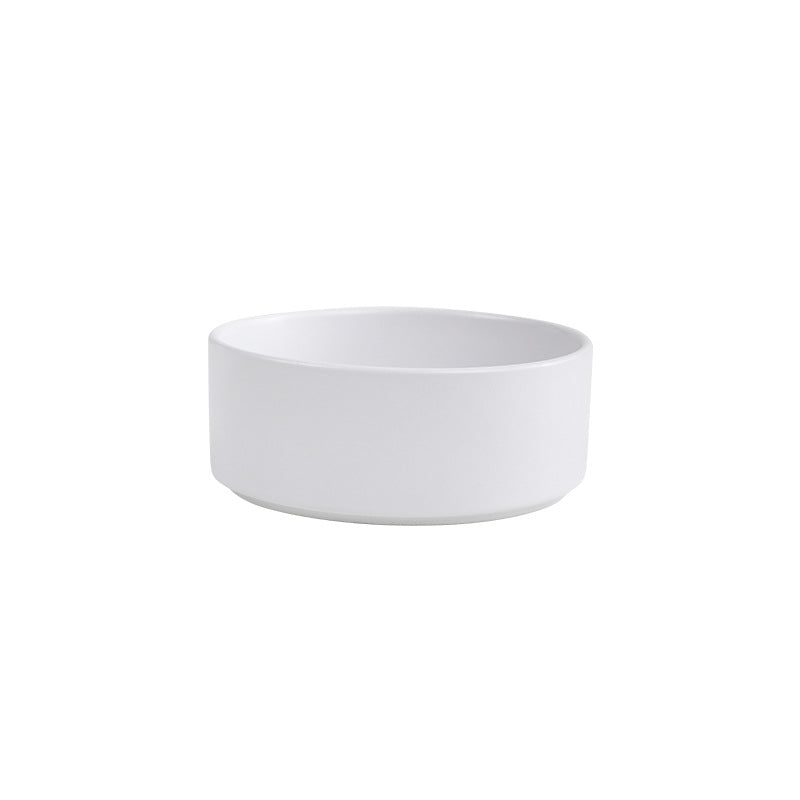 Cat bowl ceramic double bowl water bowl integrated wooden frame dog bowl dog basin 327