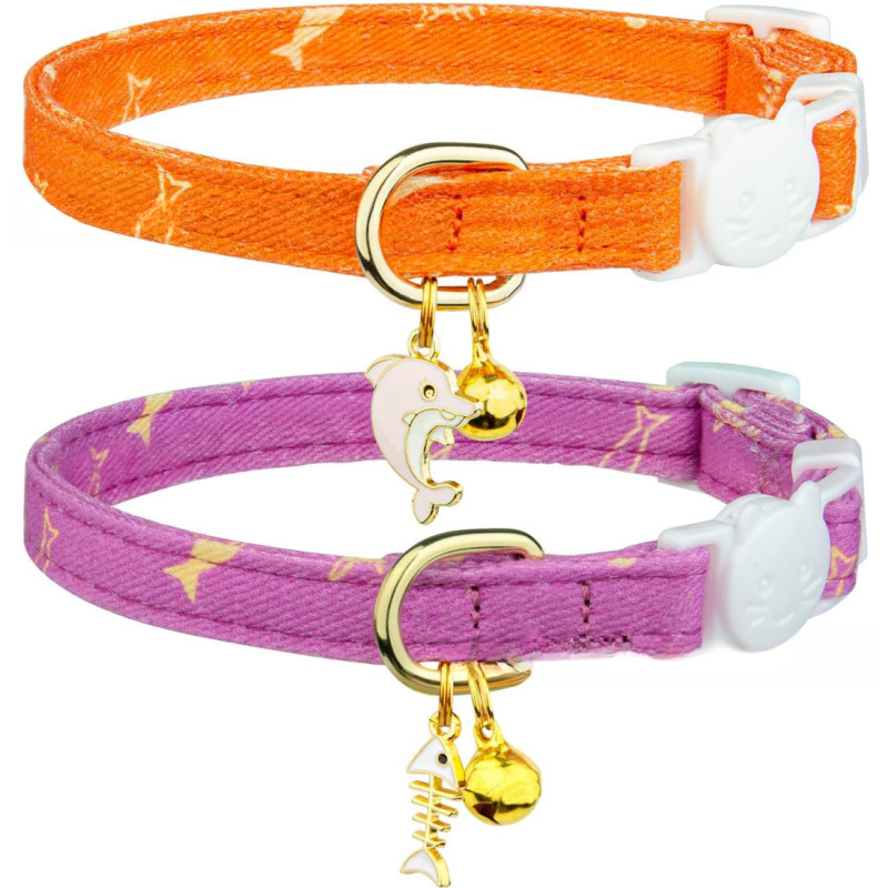 Cotton Cat Collar Comfortable, Breathable, Fashionable Pet Collar Noble, Elegant, Safe Buckle Neck 346