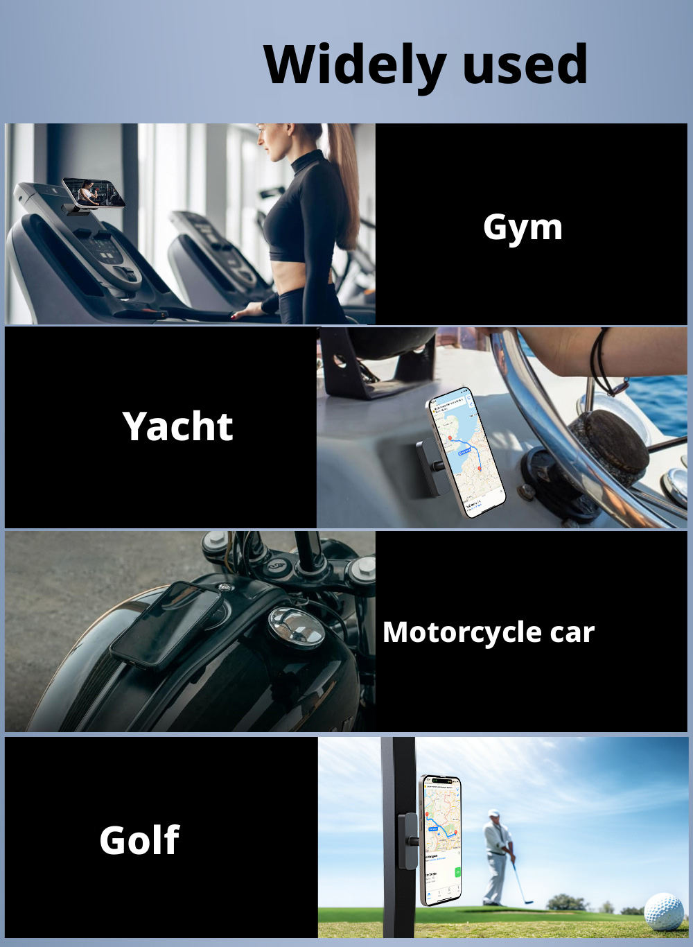 New gym lazy double-sided magnetic phone holder, super strong N52 magnet golf cart phone holder 420