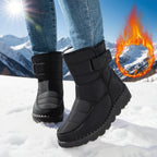 Ladies' Snow Waterproof Outdoor Rabbit Plush Widened Middle Boots 051