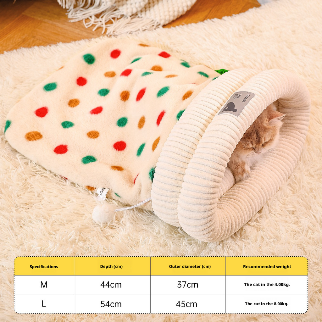 Winter and Autumn Thermal Cat House Sleeping Bag with Hole for Small Kitten 033