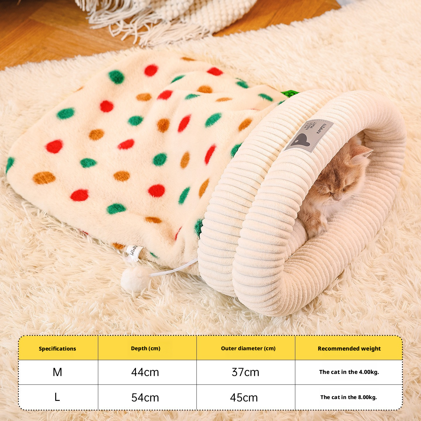 Winter and Autumn Thermal Cat House Sleeping Bag with Hole for Small Kitten 033