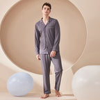 Solid colored Modal men's and women's home wear couple pajamas 060