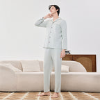 Solid colored Modal men's and women's home wear couple pajamas 060
