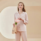 Solid colored Modal men's and women's home wear couple pajamas 060