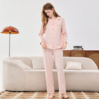 Solid colored Modal men's and women's home wear couple pajamas 060