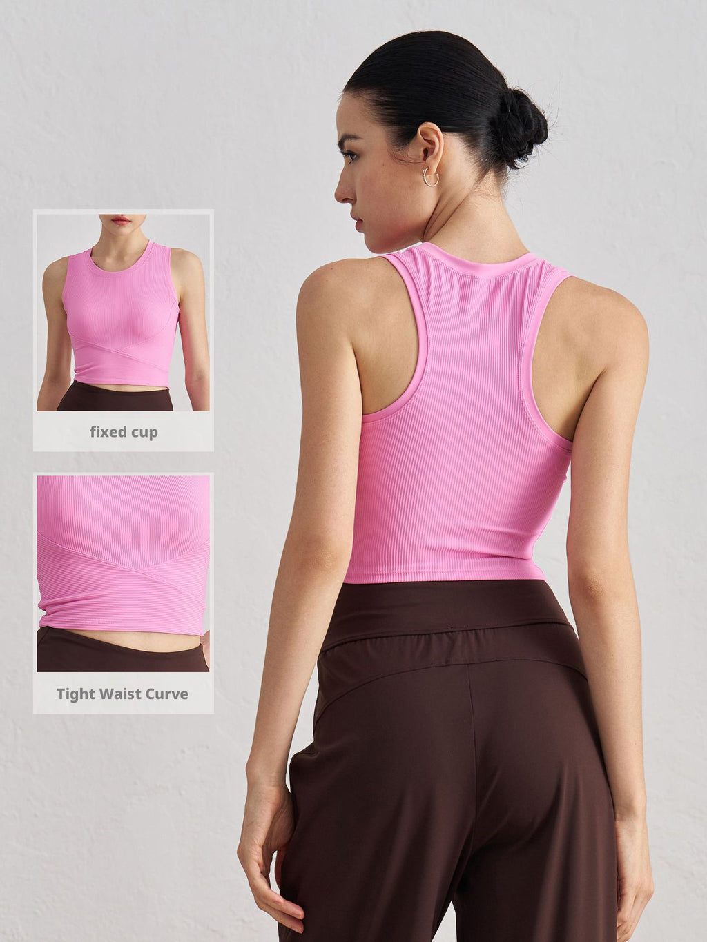 FPS Fixed Cup Sports Vest One-Piece Fitted Slimming Fitness Bra 1506WX