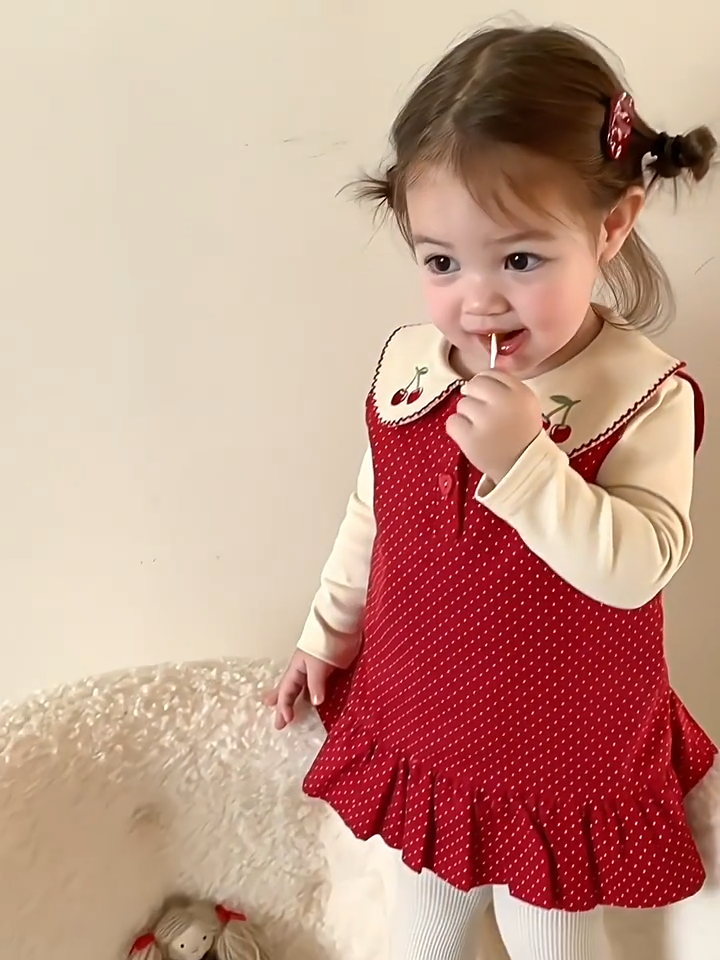 Girls' autumn outfit stylish children's clothing vest skirt 093